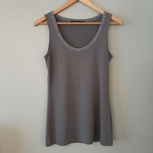The Limited Gray Tank Top Sparkly Neckline Medium